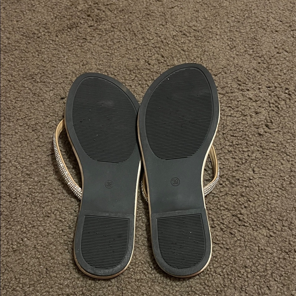Gold Rhinestone Sandals - Picture 3 of 5